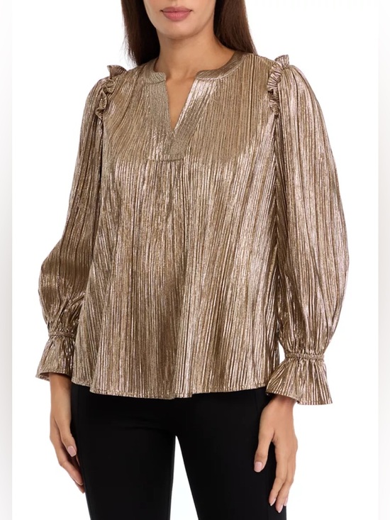 crown & ivy Tops - NWT Crown & Ivy Women’s Long Sleeve Split Neck Blouse